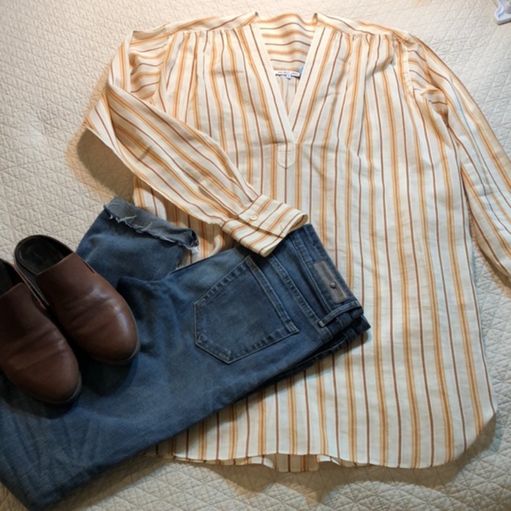 Helmut Lang striped tunic shirt, size Large